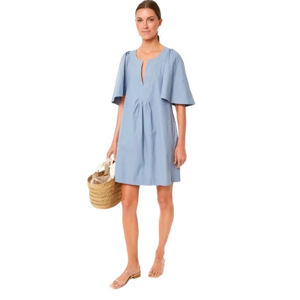 Tuckernuck Pomander Place Slate Blue Finley Flutter Sleeve Dress